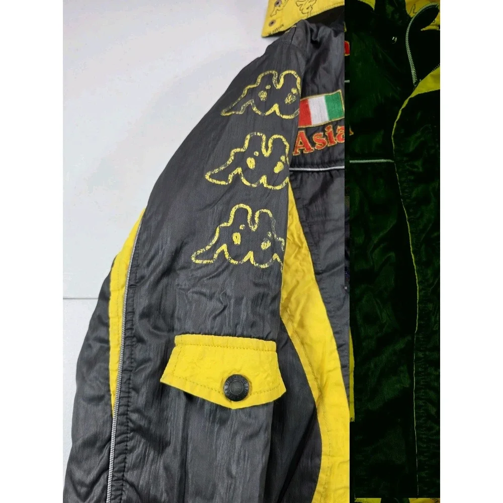 RARE VTG Italia Kappa ASIA Jacket W/Hood Coat Down Puffer Youth Jacket Lined